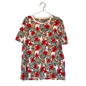 No Boundaries Unisex Floral Tiger Printed T-Shirt